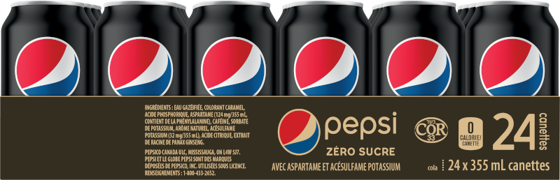 Pepsi Zéro Sucre 24 x 355 mL
